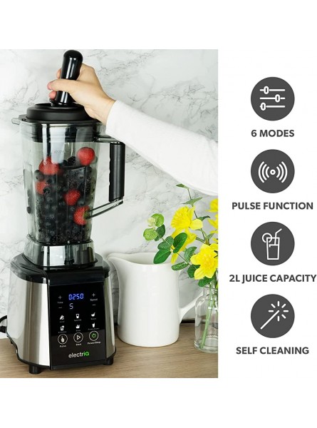electriQ 1250W Multi Functional Blender Smoothie and Soup Maker with Digital Controls Black - UCHN53IS