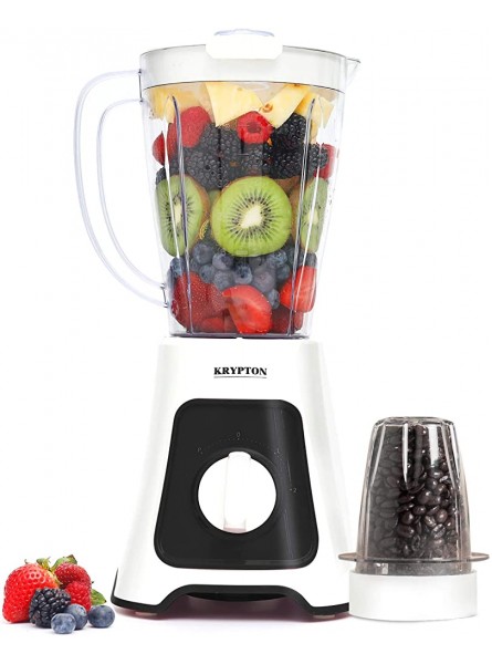Krypton 400W 2 in 1 Food Jug Blender with 1.5L Jar Stainless Steel Blades 2 Speed Control with Pulse – Smoothie Blender with Coffee Spice Grinder Mill & Chopper Included 2 Year Warranty - RGNK7HQR