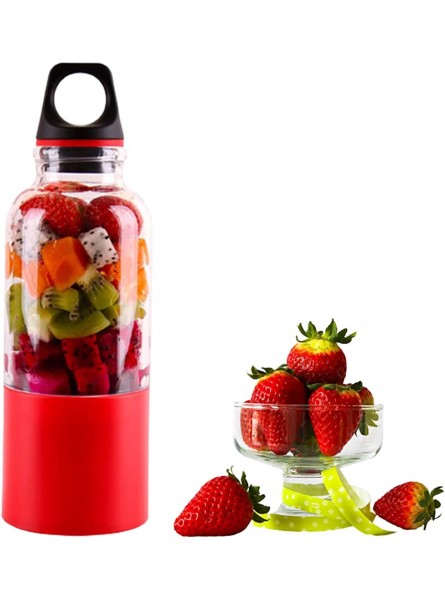 Portable Blender Bottle Mini Blenders Smoothie Maker with Durable Blades 2000mAh USB Rechargeable Blend Jet with Anti-Slip Bottom and Convenient Handle Blender Cup for Fruit Juice Milk Shakes 500ML - HMOP1YDT