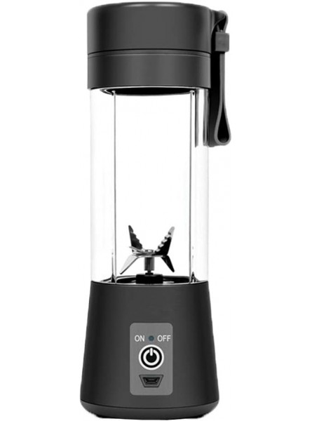 Portable Blender Mini Blenders Smoothies Shakes Juicer Cup USB Rechargeable Six Blades in 3D for Superb Mixing 380mLBlack - XGFAO690