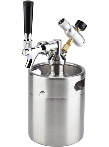 Beer Dispenser 2L Mini Stainless Steel Beer Keg With Faucet Pressurized Home Beer Brewing Craft Beer Dispenser Growler Mini Beer Keg Beer Faucet Color : Stainless Steel Keg - MKVGDJ9E