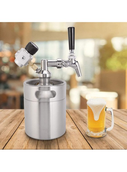 Changor Beer Keg Stainless Steel 18x14cm Carbon Dioxide Bottle Mini Keg Dispenser for Dinner Party - MGASBKQ8