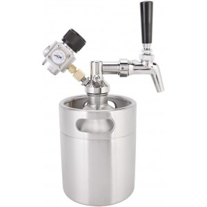 Changor Beer Keg Stainless Steel 18x14cm Carbon Dioxide Bottle Mini Keg Dispenser for Dinner Party - MGASBKQ8