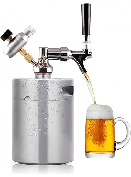 GAOTTINGSD Drinks Dispenser Beer Dispenser Beer Keg 3.6L beer keg dispenser beer brewing system with adjustable faucet kit mini cola stainless steel beer keg - HMFN1YEE