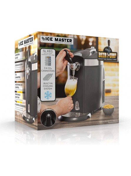 Ice Master SDA2179 Beer Pump for 5L Keg Cooling Draft Dispenser Perfect for Home Garden Bar Man Cave Accessories 5 liters Grey - XKOQDHQK