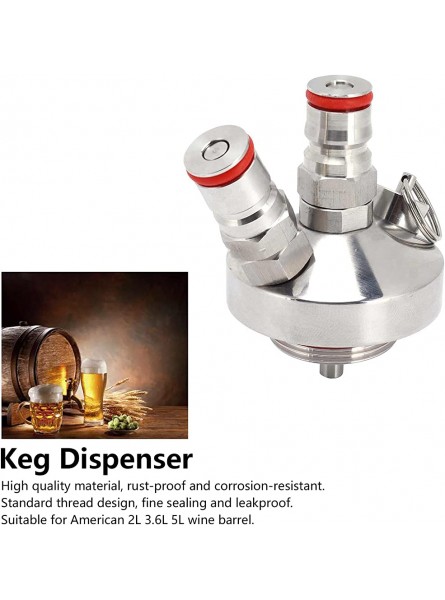 Keg Tap Dispenser Stainless Steel Mini Keg Beer Dispenser Kit with Ball Lock Beer Dispenser Relief Valve for 2L 3.6L 5L Keg - BOUN5J6O