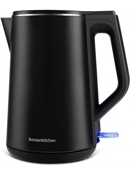 BonsenKitchen Stainless Steel Electric Kettle Double Wall Cool Touch Water Boiler BPA-Free 1.5L Water Kettle with Auto-shutoff & Boil-Dry Protection EK8008 - JXHS4SI1