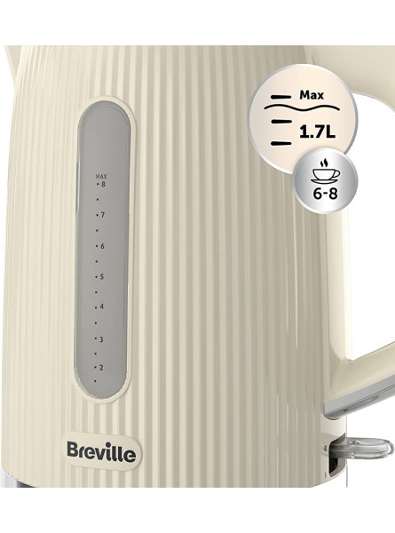 Breville Bold Vanilla Cream Electric Kettle | 1.7L | 3kW Fast Boil | Cream & Silver Chrome [VKT223] - PXQFQ3RQ