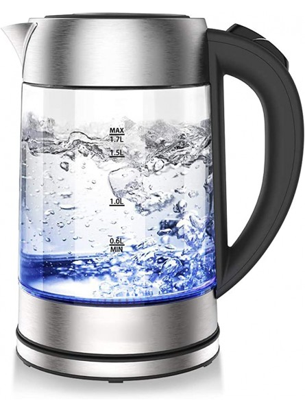 Electric Kettle 1.7L Glass Water Kettle BPA-Free 2200W Electric Tea Kettle with Boil-Dry Protection and Auto Shut-Off Fast Boiling - BKRCFQUH