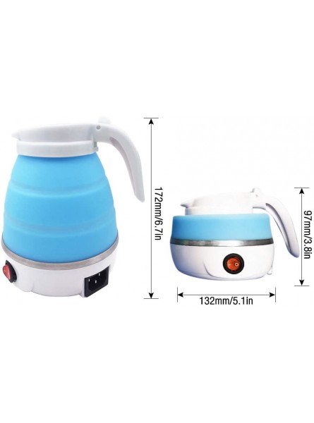 Gobesty Foldable kettle Portable Foldable Electric Kettle for Travel Food Grade Silicone Electric Water Heater Collapses with Separable Power Cord Ideal for Hiking Camping and indoor0.6L blue - HIAUMMHN