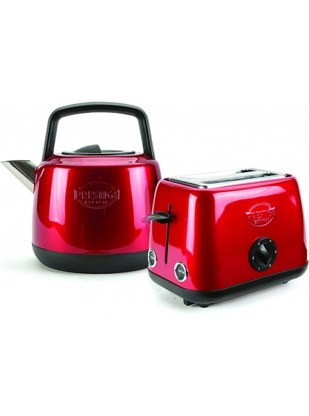 Prestige Heritage Red Electric Kettle Cordless Fast Boil Stainless Steel Retro 3000 W 1.5L - XCGUR2QE