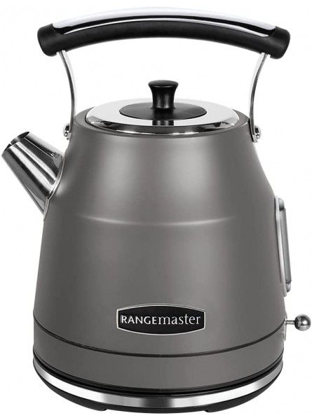 Rangemaster RMCLDK201GY Grey Cordless Electric 1.7L 3kW Classic Kettle with Quick & Quiet Boil Boil Dry Protection & 2 Year Guarantee Grey - PMACUGTG