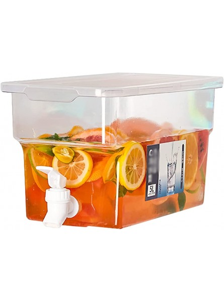 5L Transparent Cold Kettle With Faucet Waterproof High Temperature Resistant PP Material Large Capacity Lemonade Fruit Teapot For Cold Beverages Ice Water For Parties Picnic BBQ  Color : A  - CKXFHMH7