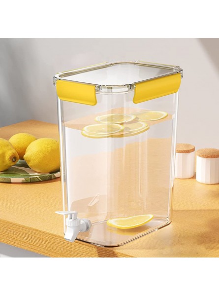 Cold Kettle With Faucet In Refrigerator Iced Beverage Dispenser In Refrigerator With Spigot Large Capacity Cold Water Pitcher Fruit Drink Dispenser Beverage Wooden Mugs 20oz Yellow One Size - LQIBYS00