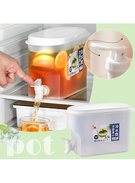 Drink Dispenser With Tap And Stand Tea Kettle Tea Kettle with Tap Plastic Pitcher Jug Fridge Jug White 3.5L - JHDT6MHO