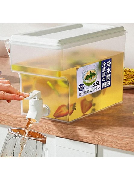 Easy-topbuy Refrigerator Beverage Dispenser 3.5 Liters Square Bottle Cold Kettle With Faucet Ice Drink Dispenser Juice Jug Kettle For Making Teas And Juices BPA-free - IQROFBNT