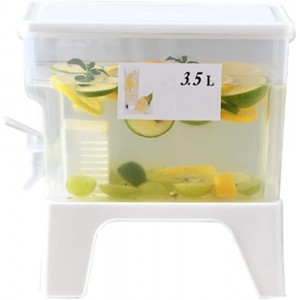 Lesulety Large Capacity Lemon Fruit Teapot with Faucet Juice Storage Beverage Cooler,White - OTZR8JTF