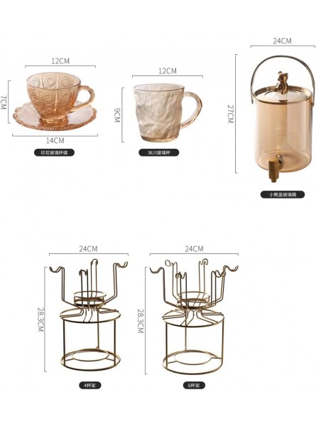 N A Glass Cold Kettle with Faucet Beverage Bucket Household Cold Water Bucket Fruit Tea Bucket Tie Pot Water Container Color : A Size : 4-cup kit - OJHYBG4I
