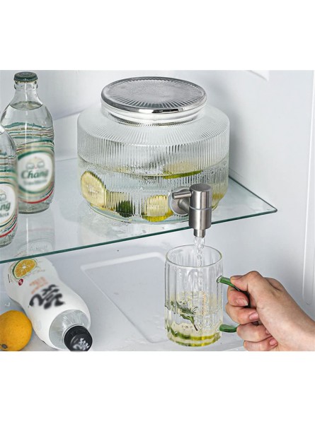 WDBBY Glass Refrigerator Cold Kettle with Faucet Cool Kettle Fruit Teapot High Temperature Fruit Juice Drink Cold Water Bucket Color : A Size : As The Picture Shows - PNEBNRBM