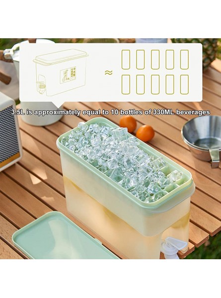WUSHUN 2-In-1 Lemonade Dispenser 3.5L Milk Dispenser with Ice Cubes Trays | Drinking Water Barrel Cold Kettle for Iced Milk Juice Lemonade - KNIOXU1A