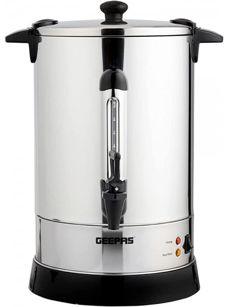 Geepas Electric Catering Urn 1650W Instant Hot Water Boiler Dispenser Tea Urn Kettle Home Brewing Commercial Office Use with Keep Warm Easy Pour Tap 15 Litre Stainless Steel – 2 Year Warranty - ZDYI1JXV