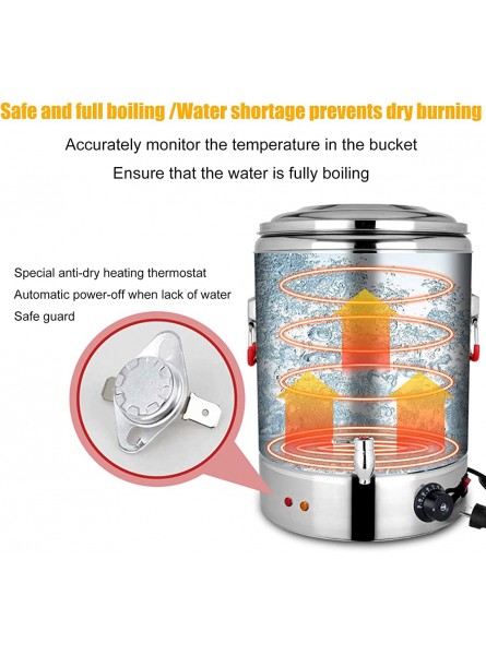 Hot water dispenser hot drink and sweet wine warmer Energy-saving electric beverage heater Large-capacity double-layer stainless steel water dispenser For hotel conference restaurant With Faucet - XAIF8H3V