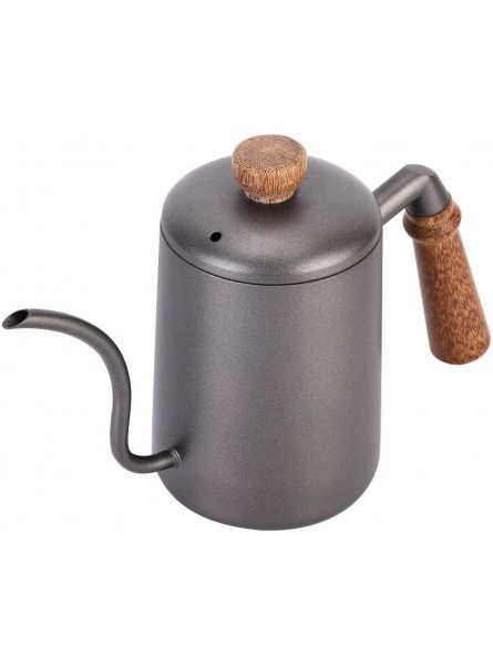 600ml Stainless Steel Retro Hand Coffee Water Tea Pot,Narrow Mouth Swan Spout,with Lid,Durable Ans Portable - KCDWYGQY