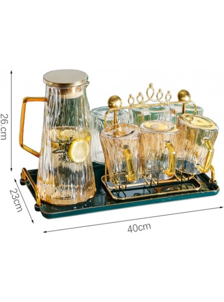 N A Household Glass Kettle Cup Set Living Room Water Cup Tea Cup Cold Kettle Resistant to High Temperature Color : A Size : 6-cup set - KFSSM6IH