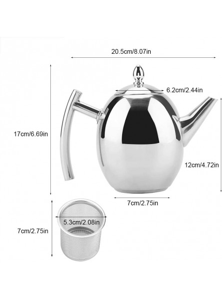 Teapot Durable Stainless Steel Teapot for Cafe Shop1000ML - NBLXAVD5