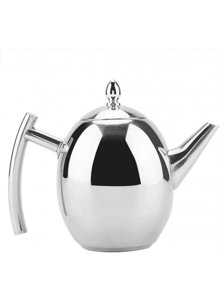 Teapot Stainless Steel Coffee Pot Silver Practical Water Kettle Shiny Exquisite Drink Container with Removable Mesh Filter for Home Restaurant Food Shop 1000ML - XUIGMDI6
