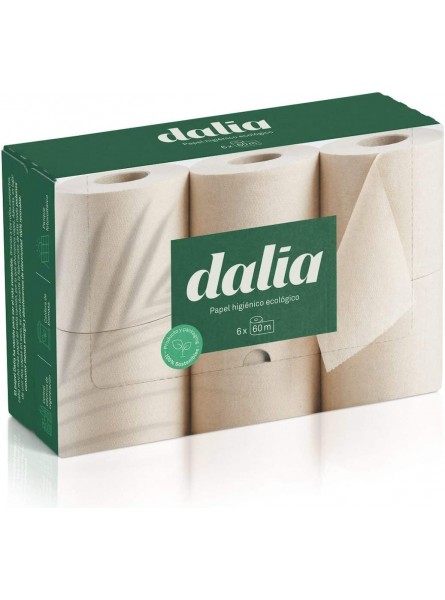 Dalia – Box of 6 Ultra-Long Rolls 60 m of Hygi Paper énico ecológico Unbleached - PVDBOYMX