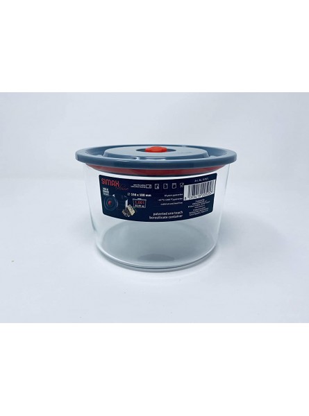 Simax 5120 L Round Airtight with Lid and Central Valve 1 Litre Capacity Glass - UYHAODY4