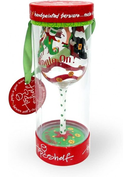 Top Shelf Get Your Jingle On Wine Glass - ESGQ6JY3