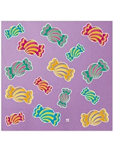 Pack of 20 Paper Napkins Theme with Candy Print - DIQF384Q