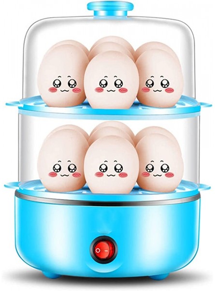 2 Tier Egg Cooker Boiler Meal Prep for Week Family Sized Meals: Up To 14 Large Boiled Eggs Dishwasher Safe Poaching and Omelet Trays Included - PQLDNGDR