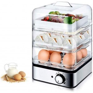 Egg Cooker,Deluxe Steamer Egg Boiler with 3 Layers Auto Off Function for Extra Large Eggs - LVGUK922