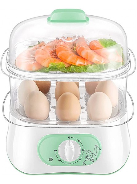 Electric Two Layer Egg Boiler Cooker with Timer 18 Egg Capacity with Automatic Shutdown Function for Boiled Eggs Poached Eggs Steamed Vegetables Seafood Egg Steamer Color : C-01 - CNZB00BS