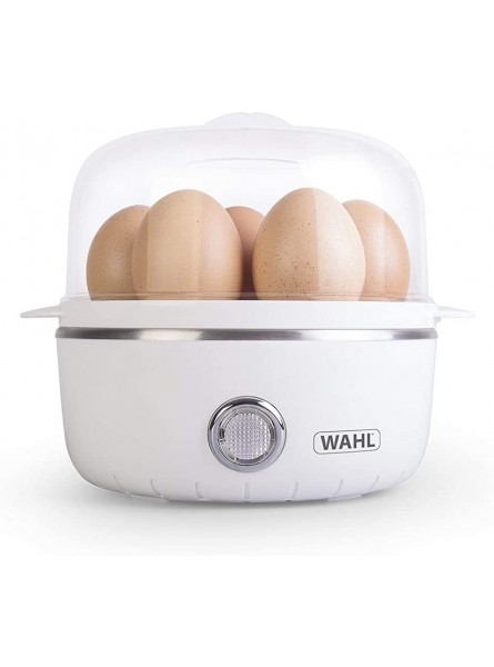 Wahl Egg Boiler Electric Eggs Cooker with 2 Poaching Pods Cooks Up to 7 Eggs Non-Stick Removable Tray White Plastic Includes Measuring cup with Piercer - PUSN0KKN
