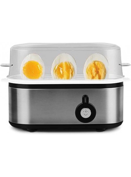 YASAHNG Egg Boiler Poacher Electric Omelette Cooker Stainless Steel for Soft Medium and Hard Boiled Eggs Boil Dry Protection with Water Measuring Cup & Egg Piercer - MLCINAXE