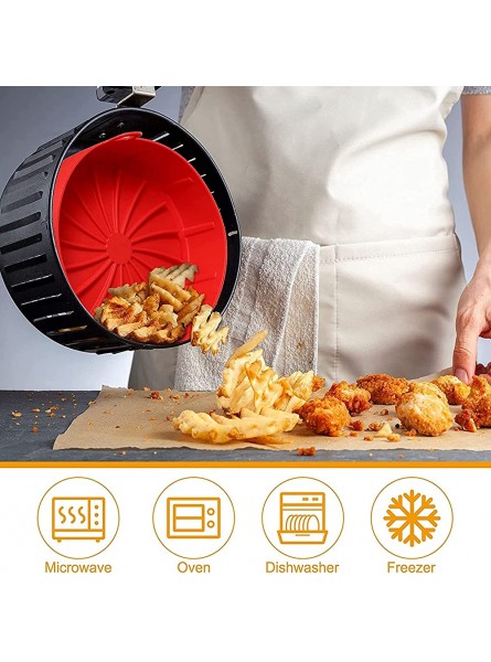 Air Fryer Accessories Silicone Pot Basket Liner Replacement for More Than 7.5in Fryer Accessories Red - UAEURR2B