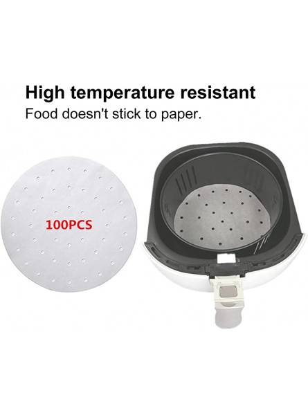 Baking Paper Fryer Pad Paper 100PCS Non-Stick Oil Absorbing Paper Round Barbecue Paper for Fryer Deep Frying Pan20cm - XOAUNR9N