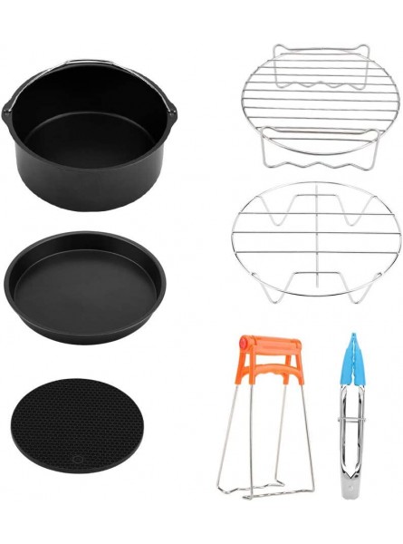 Boaby Fryer Accessories Set 7 in 1 Air Fryer Accessories Set Kit Parts Metal Holder Skewer Rack Cake BarrelBlack - WHDLUIUT