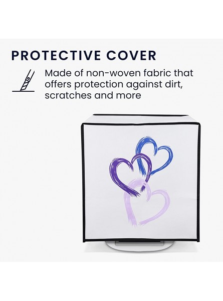kwmobile Cover Compatible with Thermomix TM5 TM6 Plastic Case for Kitchen Mixer Lavender Violet White Brushed Heart Abstract - LXEO710D