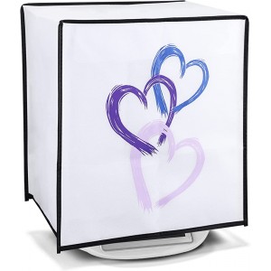 kwmobile Cover Compatible with Thermomix TM5 TM6 Plastic Case for Kitchen Mixer Lavender Violet White Brushed Heart Abstract - LXEO710D