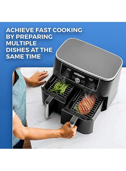 2pcs Air Fryer Rack Compatible for Ninja Dual Air Fryer with Barbecue Sticks Oil Brush Non-stick Air Fryer Rack Multipurpose Dual Air Fryer Rack for Barbecue Roasting Oven Air Fryer Style E - SBDN9RUQ