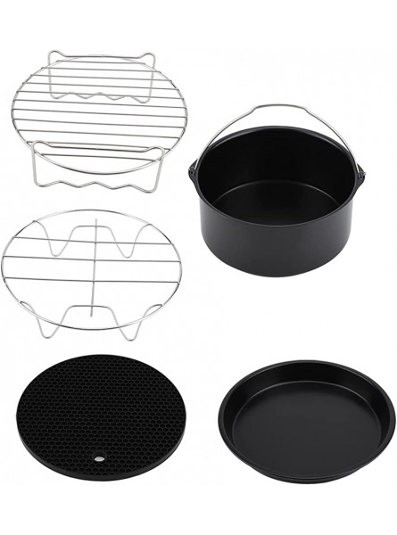 Air Fryer Accessories Set Metal Holder Universal Universal Air Fryer Accessories Safe with Silicone Mat for French Fries - HQXH0A8E