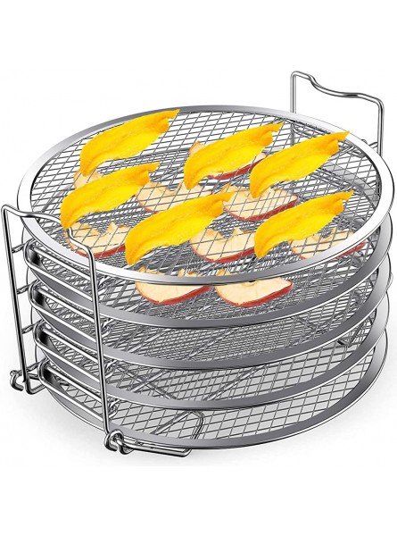 Air Fryer Dehydrator Rack Compatible for Ninja Foodi 6.5Qt & 8Qt 5 Layers Food Grade Stainless Steel Drying Rack Stacker Dehydrating Rack Grill Accessories for Oven Microwave Baking Roasting - UYCN4BGN