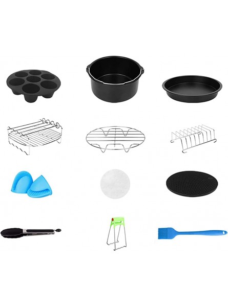 Cake Kit Fryer Air Inch Deep Fryer 7 Accessories with 12PCS Air Barrel Kitchen，Dining & Bar Air Fryer Tray Liners Rectangle Prime Video multicolor One Size - UYNB7PR2