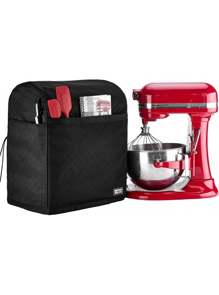 HOMEST Stand Mixer Quilted Dust Cover with Pockets Compatible with KitchenAid Bowl Lift 5-8 Quart Black Patent Pending - DECQ50X6