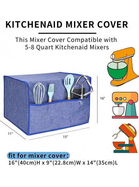 Stand Mixer Cover with Clear Window and Pocket Mixer Cover compatible with 6 Quart Kitchenaid Mixer Kitchen & Dining Small Appliance Organizer Dust Cover - FNKPSSAA